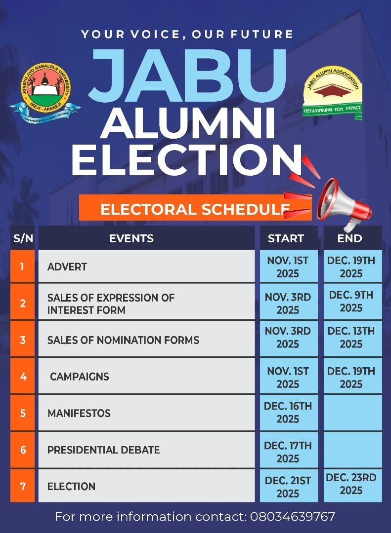 JABU ALUMNI 2025 ELECTION